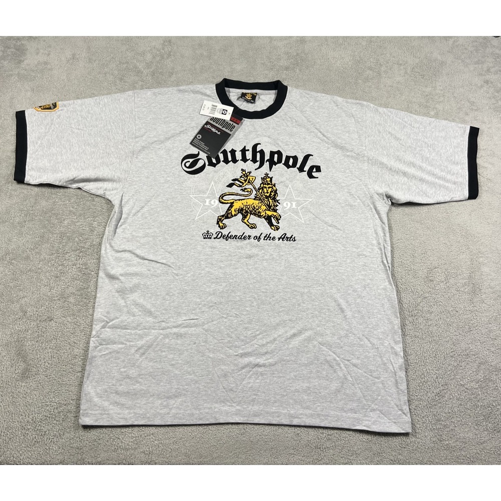 Southpole T Shirt Mens 2XL Defender of the Arts Y2K Gray Tee New With Defect